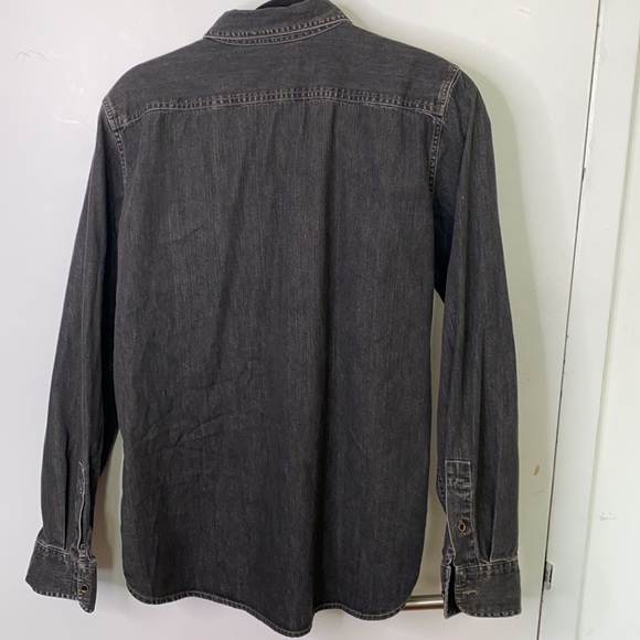 LRL Lauren Jean Co Black Denim Button Down L - Picture 5 of 8
